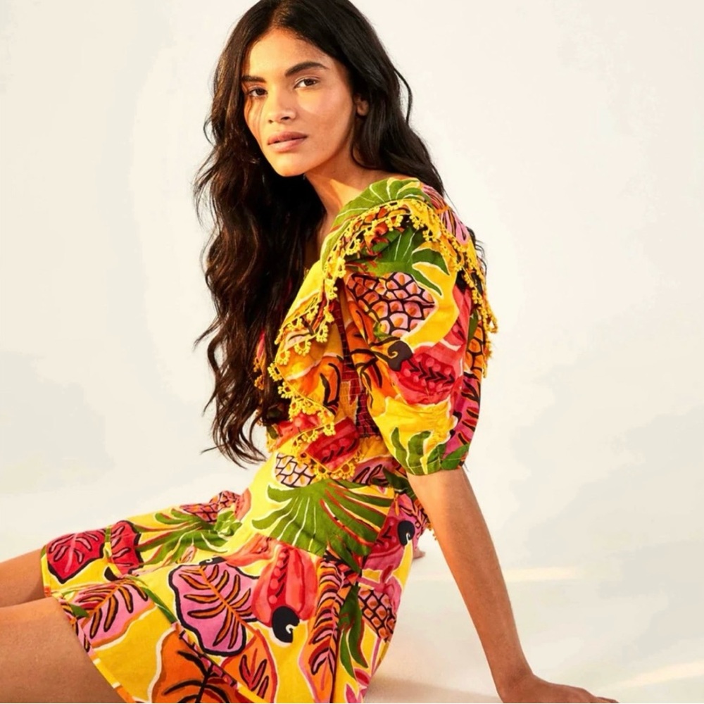 Yellow Flutter Sleeve Set, Skirt and Top - Picture 2 of 2